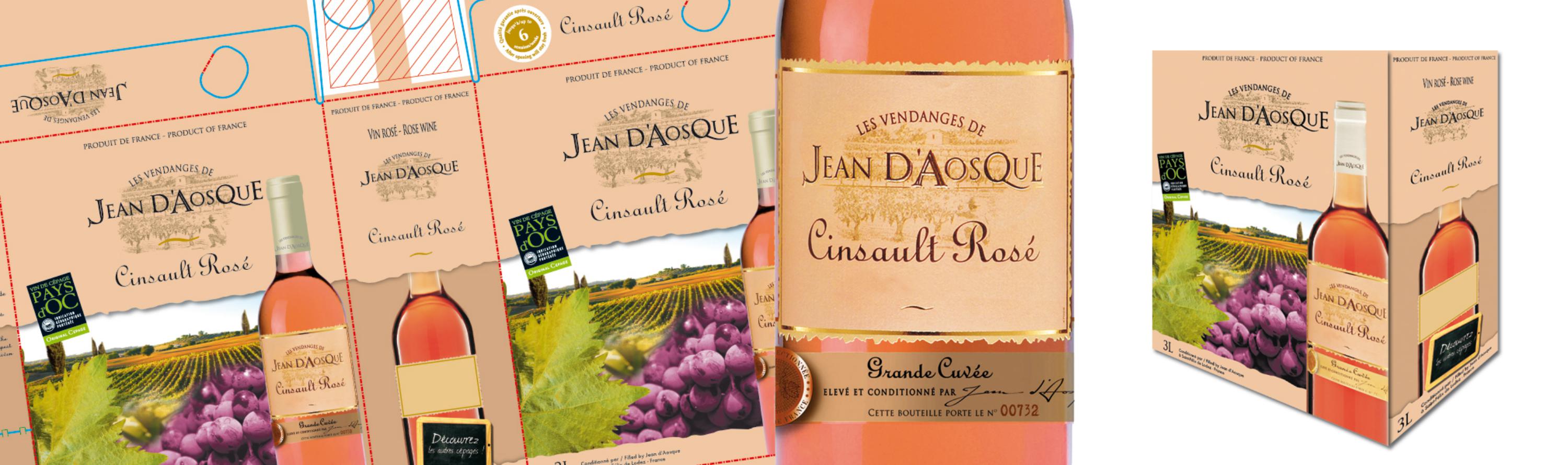 Bag-in-box Jean d'Aosque Cinsault rosé